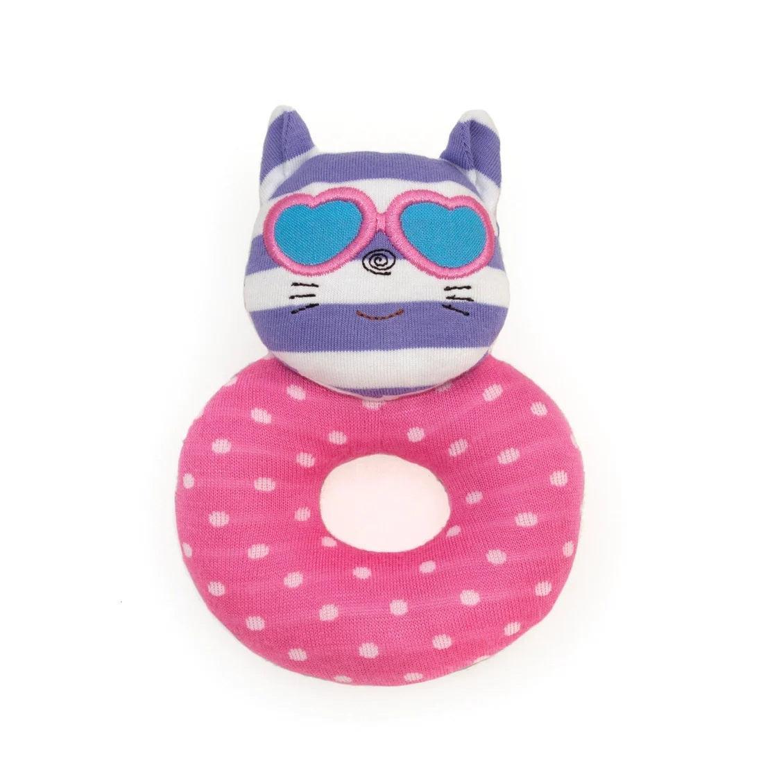 Organic Farm Buddies Teething Rattle - Catnap Kitty